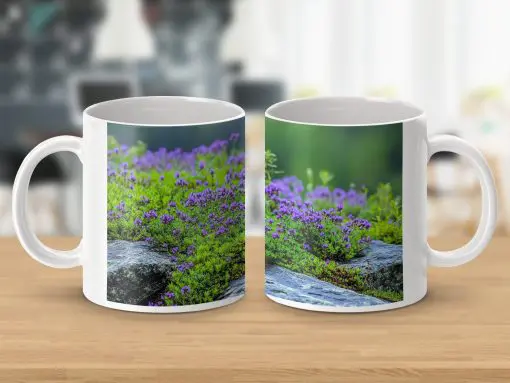 Scenic Purple Flowers Landscape Mugs — izobraženie 3