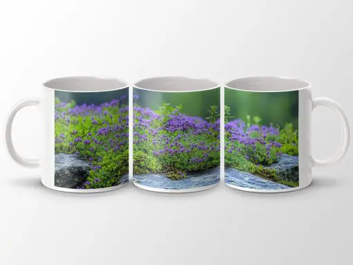 Scenic Purple Flowers Landscape Mugs — izobraženie 2