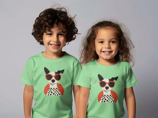 Stilski dizajn sa slikom psa u tačkama T-Shirts — izobraženie 3
