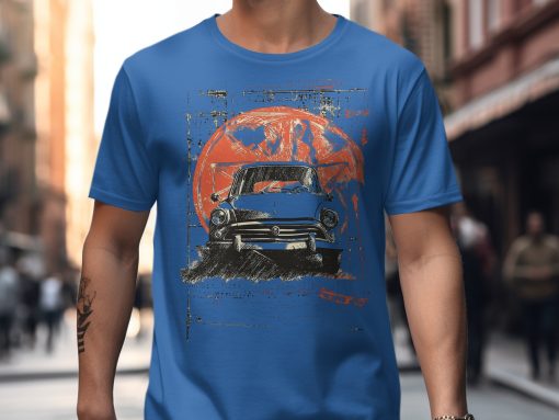Vintage Car Graphic Tee, Retro Car Design T-Shirt, Classic Car Enthusiast Shirt, Old School Car Art Tee, Unique Car Lover Gift — izobraženie 2