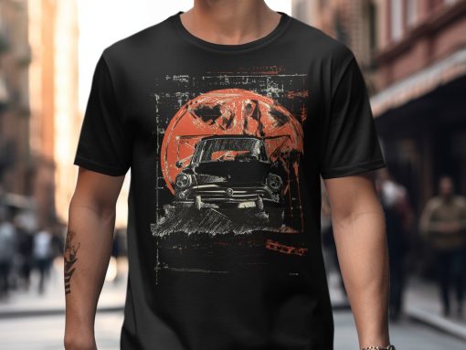 Vintage Car Graphic Tee, Retro Car Design T-Shirt, Classic Car Enthusiast Shirt, Old School Car Art Tee, Unique Car Lover Gift — izobraženie 5