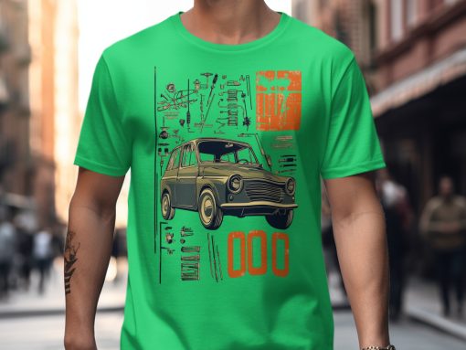 Retro Car and Engine Parts Graphic Tee, Vintage Auto Enthusiast Shirt, Classic Car T-Shirt, Gift for Car Lovers, Retro Car Art Tee