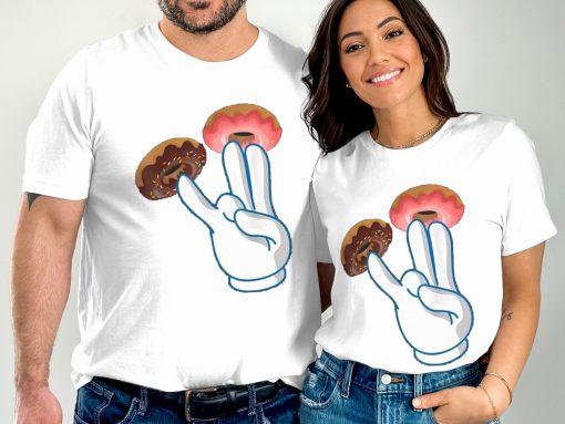 Funny Peace Hand Gesture with Donuts T-Shirts