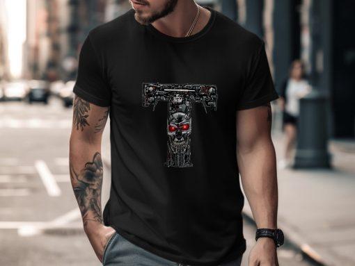 Futuristički dizajn lobanje sa svetlećim očima T-Shirts