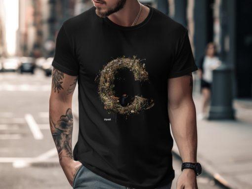 One of a Kind Artistic Design C Shaped Graphic T-Shirts