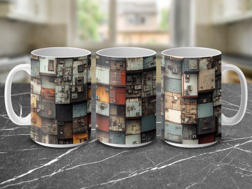 Artistic Abstract Design Square Pattern Mugs