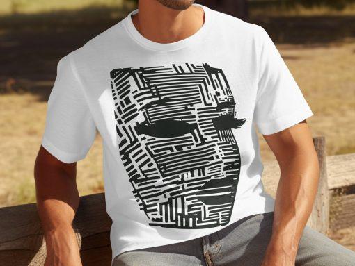 Unique Artistic Bold Design Abstract Maze Pattern T-Shirts
