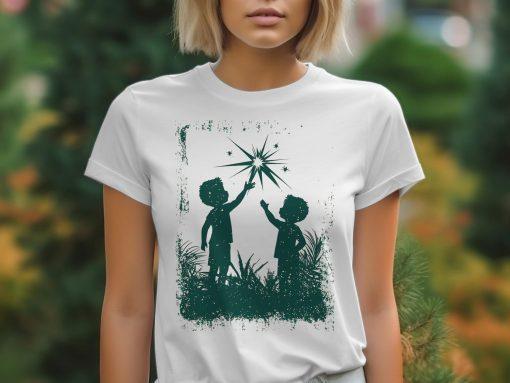 Kids Reaching for Stars Design Graphic T-Shirts