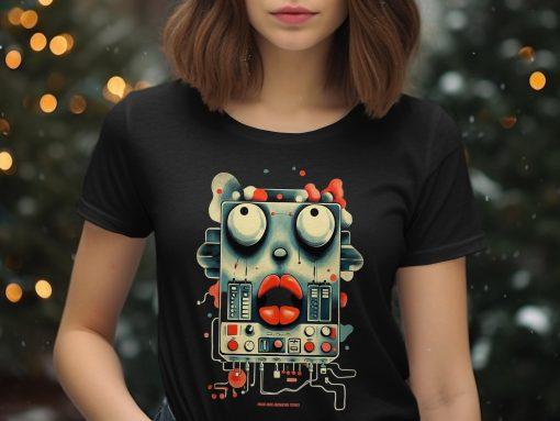 Funky Abstract Robot Face with Controls T-Shirts