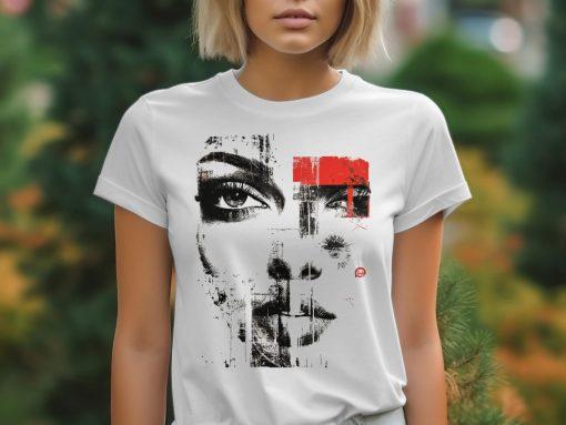 Artistic Abstract Face Design Graphic T-Shirts