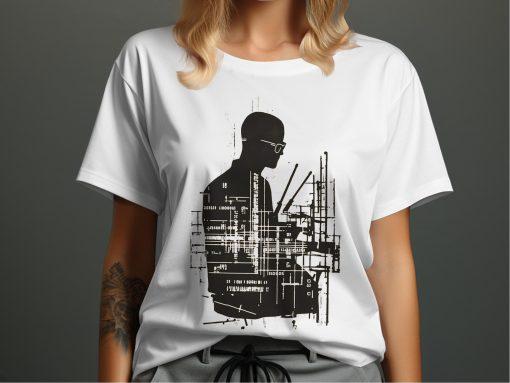 Modernistički dizajn siluete na crnim majicama T-Shirts