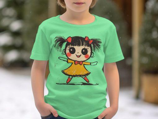 Cute Cartoon Character with Red Bows T-Shirts