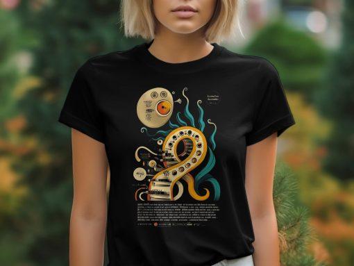 Umjetnost Inspirisana Muzikom Majica, Apstraktni Dizajn Umjetnički Print, Poklon Za Ljubitelje Umjetnosti, Cool Grafika Majica