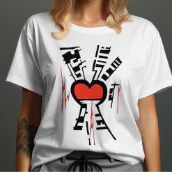 Modern Urban Heartbeat Graphic Print T-Shirts