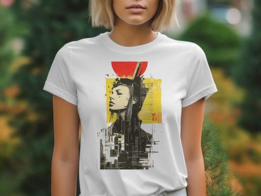 Unikatan Apstraktni Dizajn sa Ženom T-Shirts