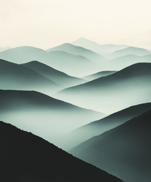 Prelepa umetnička slika pejzaža planina na Canvas
