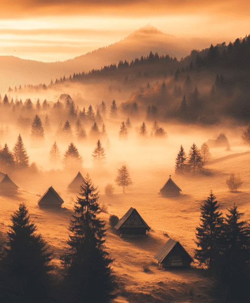 Stunning Sunrise Over Misty Mountains Canvas