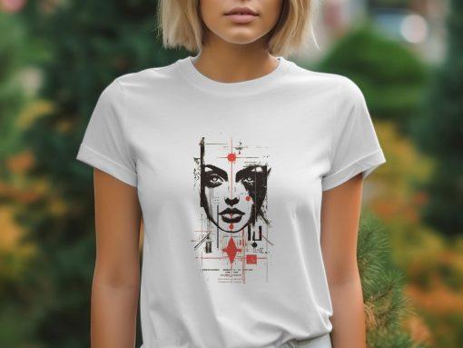 Jedinstvene i Moderne Abstraktne Ženske Face T-Shirts