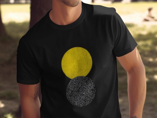 Two Textucrvena Circles Graphic Moderna Art Dizajn Majica