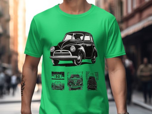 Klasičautomobil Motiv Zelena Pozadina Urbana Majica