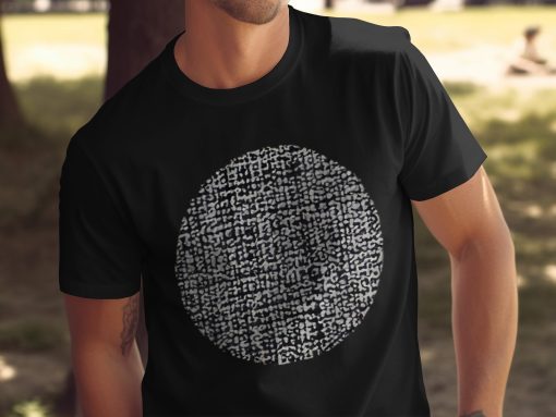 Round Mosaic Abstract Crna I Bela Pattern Majica