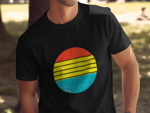 Sun Crvena Žuta Plava Retro Graphic Circle Majica