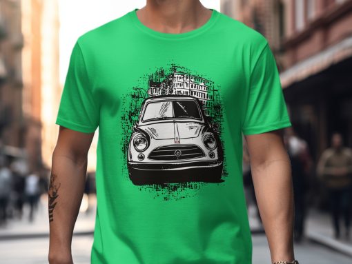 Klasičan Auto Dizajn Na Zelenoj Majici Kratkih Rukava T-Shirt