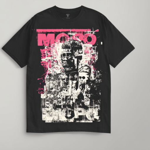 Moss Sporet Crno Bela Grafika Na Majica Proizvodu