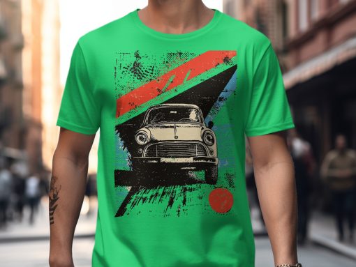 Retro Car With Abstract Stil Graphic Design Majica