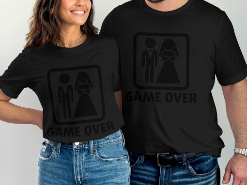 Game Over Couple Design Wedding Announcement Graphic Majica