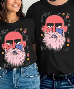 Illustrated Face with Symbols Unisex Crewneck Majica