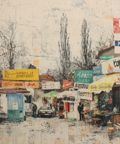 Apstraktno platno 'Creatorium Serbian Ecommerce Panorame Iroki Vidici 30 90 Cm' - Moderna umetnost