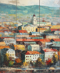 Apstraktno platno 'Creatorium Serbian Ecommerce Panorame Iroki Vidici 40 120' - Moderna umetnost