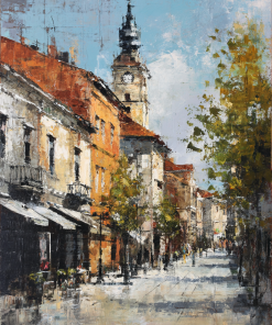 Apstraktno platno 'Creatorium Serbian Ecommerce Panorame Iroki Vidici 40 120' - Moderna umetnost