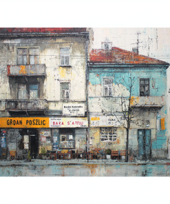 Apstraktno platno 'Creatorium Serbian Ecommerce Site Srednji Formati Balans Pr' - Moderna umetnost