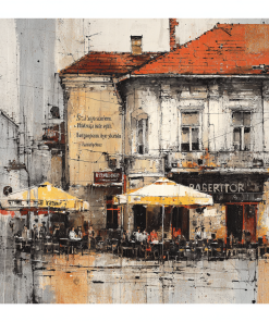 Apstraktno platno 'Creatorium Serbian Ecommerce Site Srednji Formati Balans Pr' - Moderna umetnost