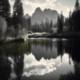 Tranquil Reflection Of Majestic Mountains Landskapae Canvas Tranquil Reflection Of Majestic Mountains Landskapae Canvas